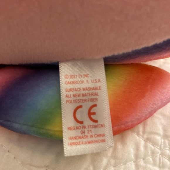 TY Squish a boo cat rainbow Heather plush 13” - Picture 7 of 7